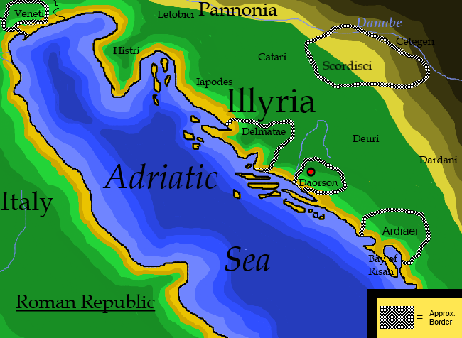 Map of Dalmatia Illyria