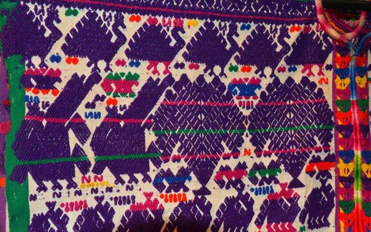 Nim Po’t Mayan Guatemalan textiles include pieces from the village of San Pedro Sacatequepez