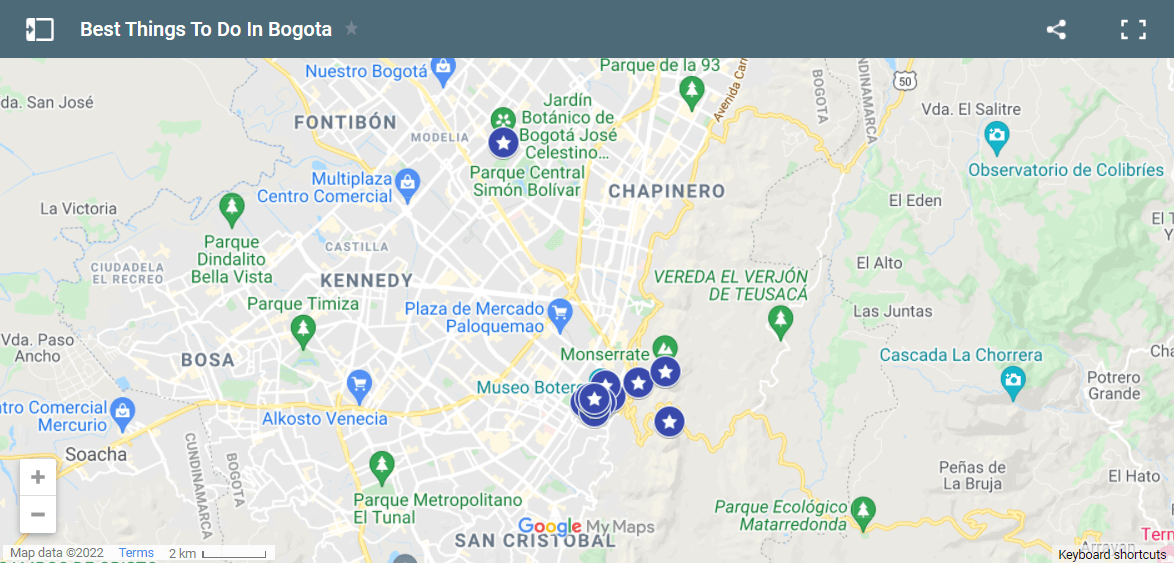 Bogota In Colombia Map