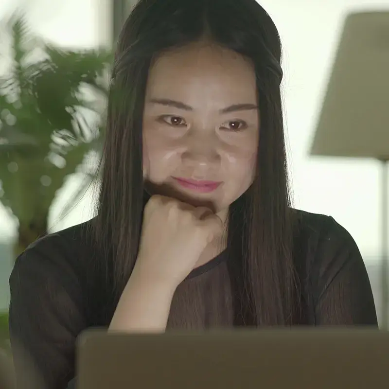 Young Woman Smile Laptop